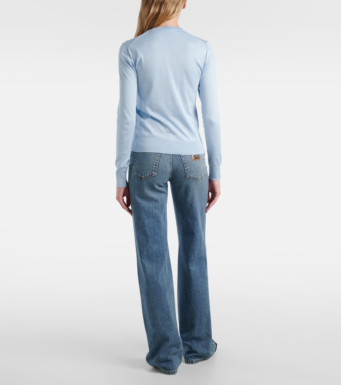 Floral-appliqué silk sweater | Dolce&Gabbana