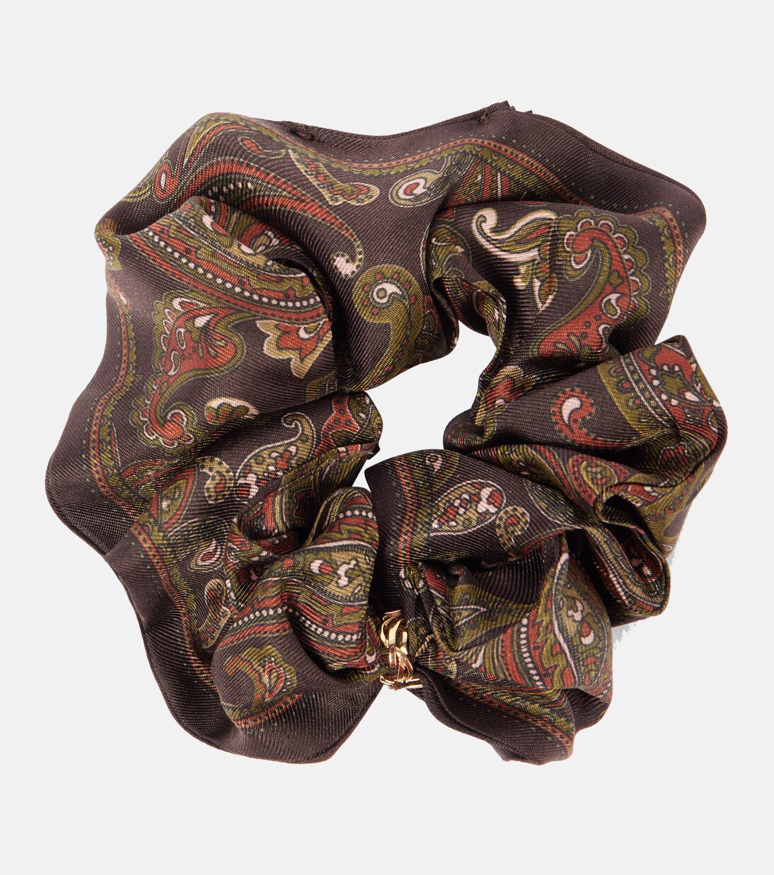 Scrunchie in seta con stampa paisley e logo | Saint Laurent