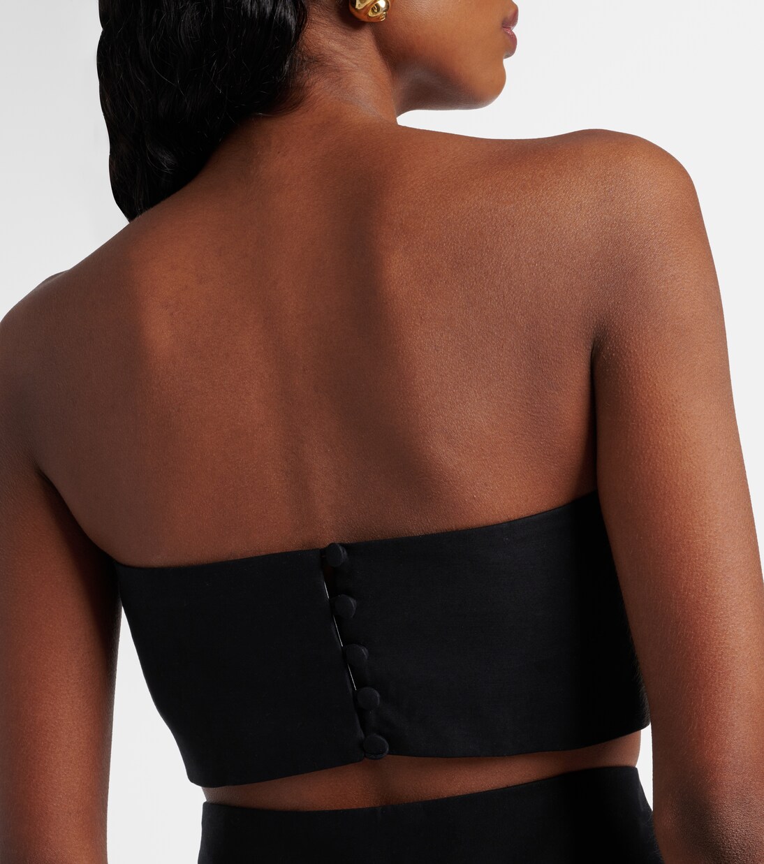 Embellished cotton-blend bandeau top | Adriana Degreas