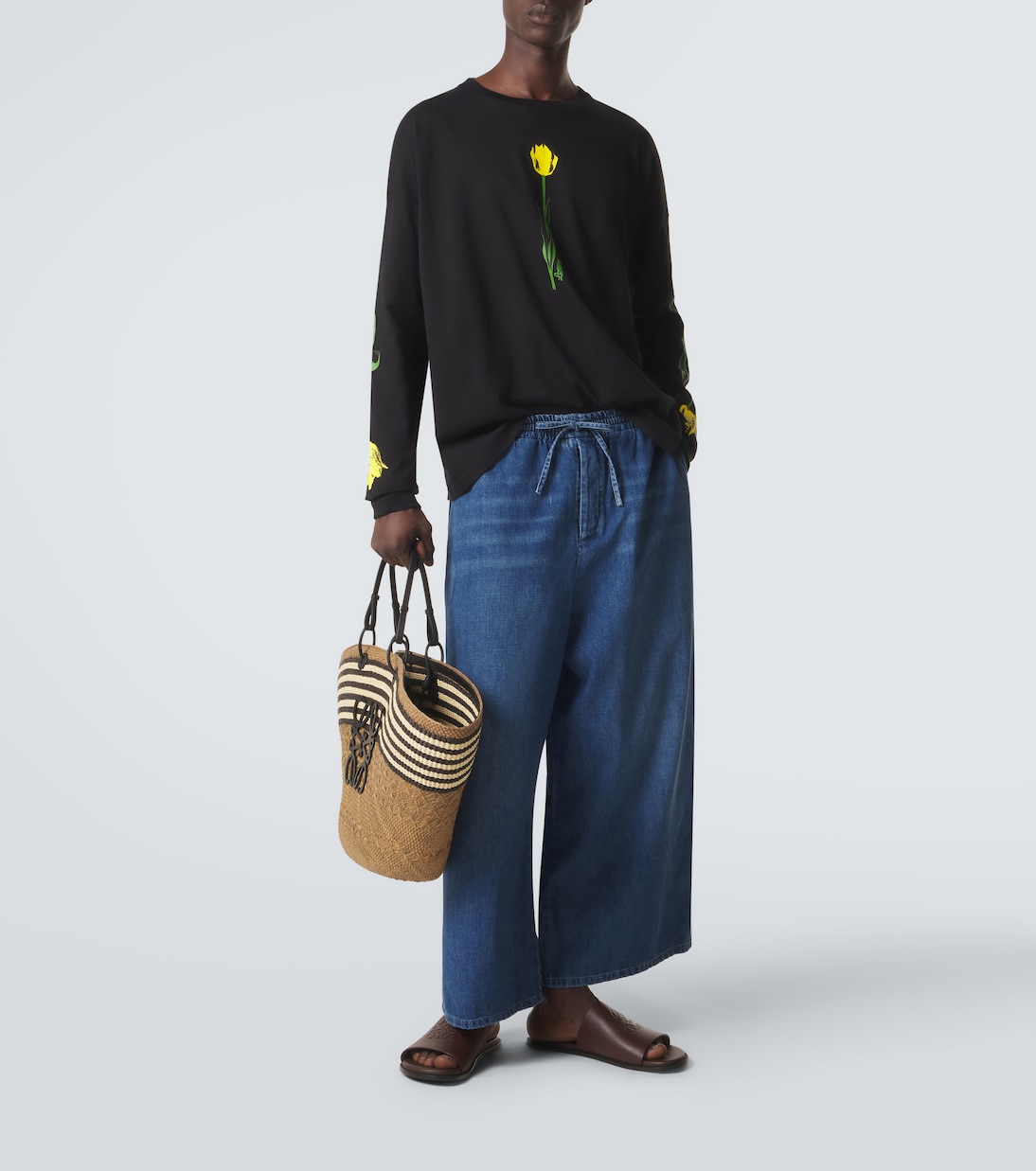 Paula's Ibiza cropped wide-leg jeans | Loewe