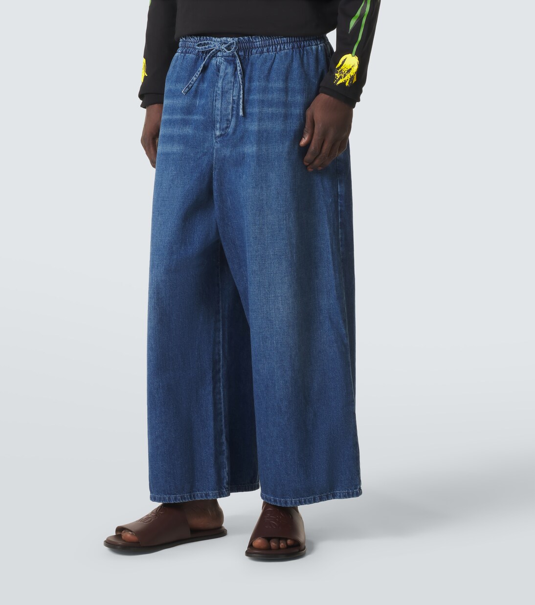 Paula's Ibiza cropped wide-leg jeans | Loewe