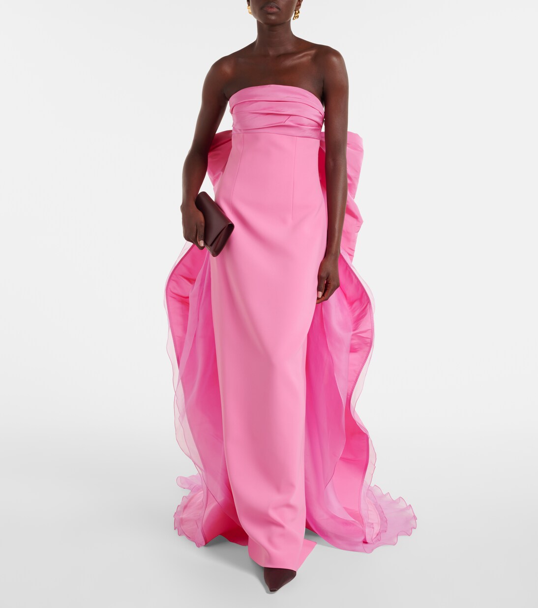 Robe longue bustier en crêpe | Carolina Herrera