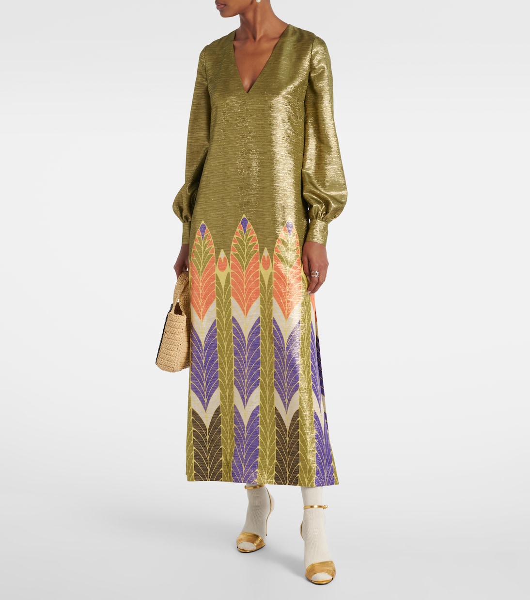 Voyage Imaginaire lamé maxi dress | Valentino