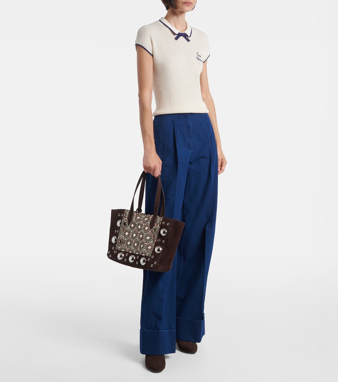 Nellcôte Medium suede tote bag | Valentino Garavani