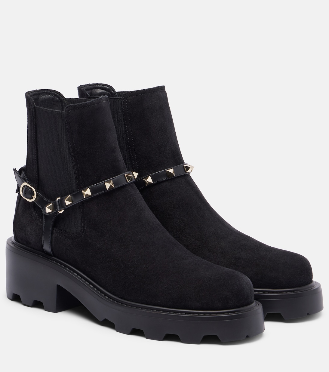 Bottines Rockstud 55 en daim | Valentino Garavani