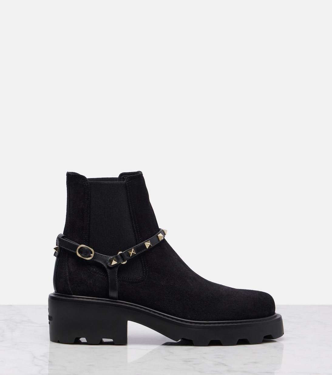 Bottines Rockstud 55 en daim | Valentino Garavani