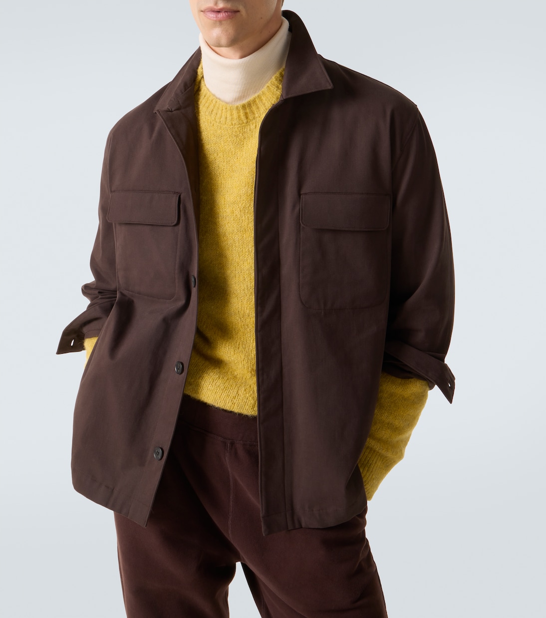 Cotton and cashmere overshirt | Sunspel