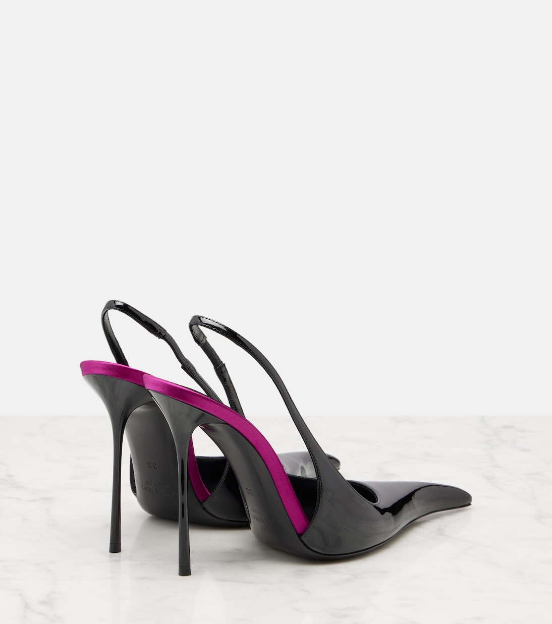 Amalia 110 patent leather slingback pumps | Saint Laurent