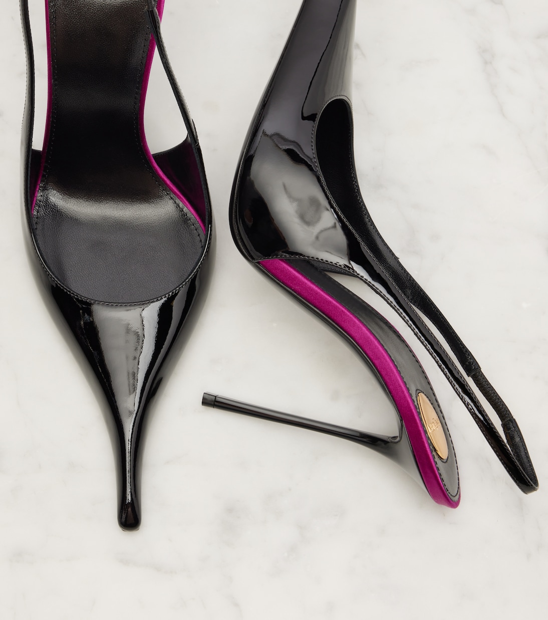 Amalia 110 patent leather slingback pumps | Saint Laurent