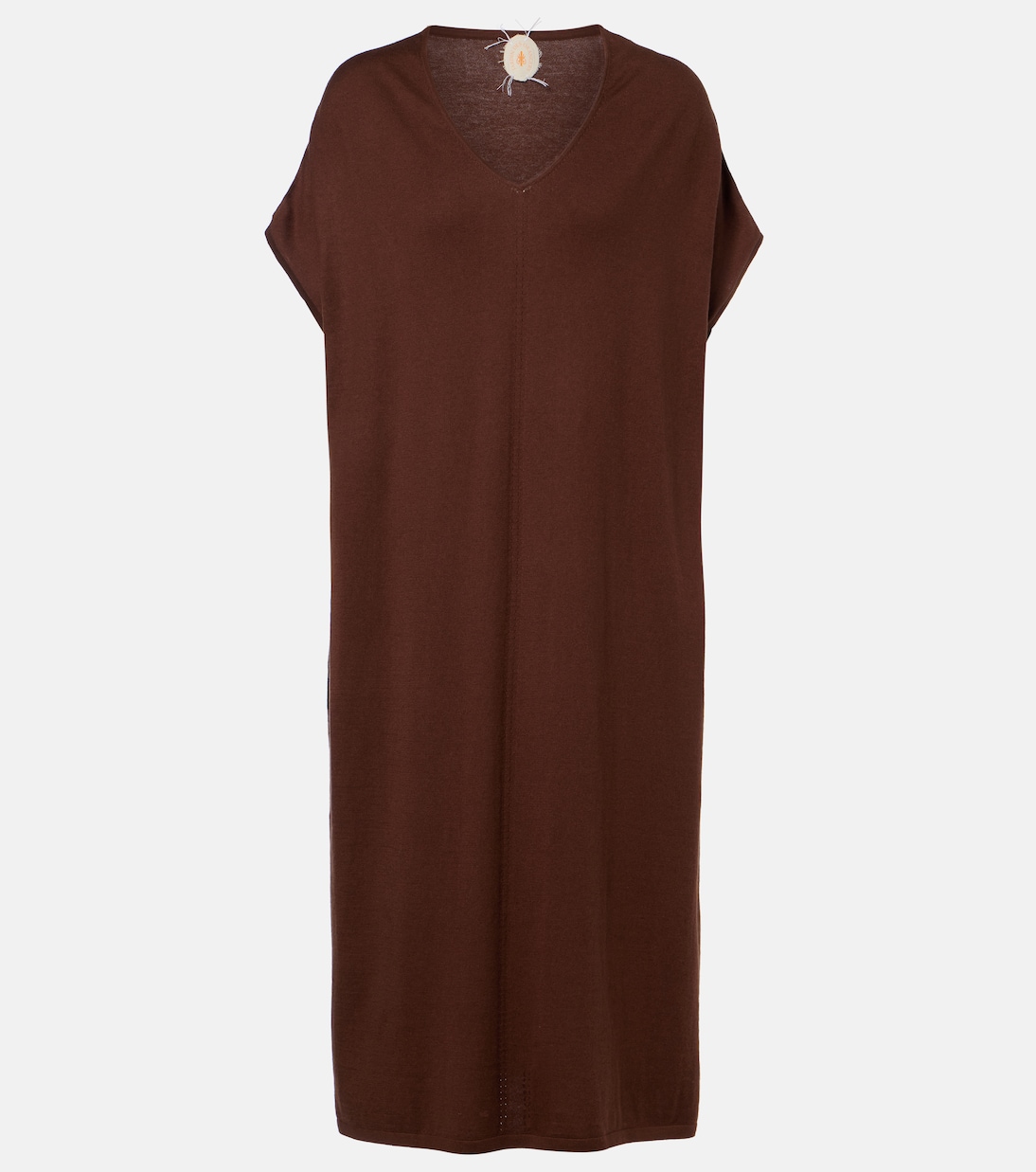 Vestido midi de algodón, seda y cachemir | Jardin des Orangers