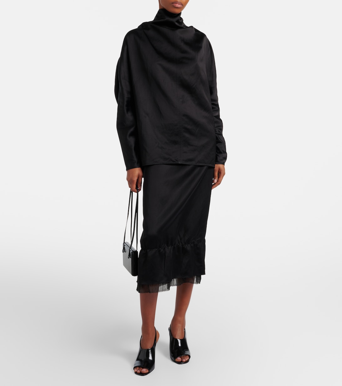 Jupe midi en satin | Toteme