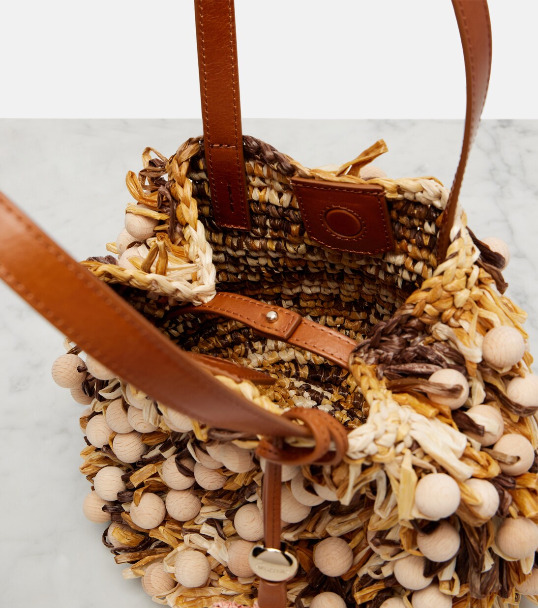 Pom Pom beaded top-handle bag | Aquazzura