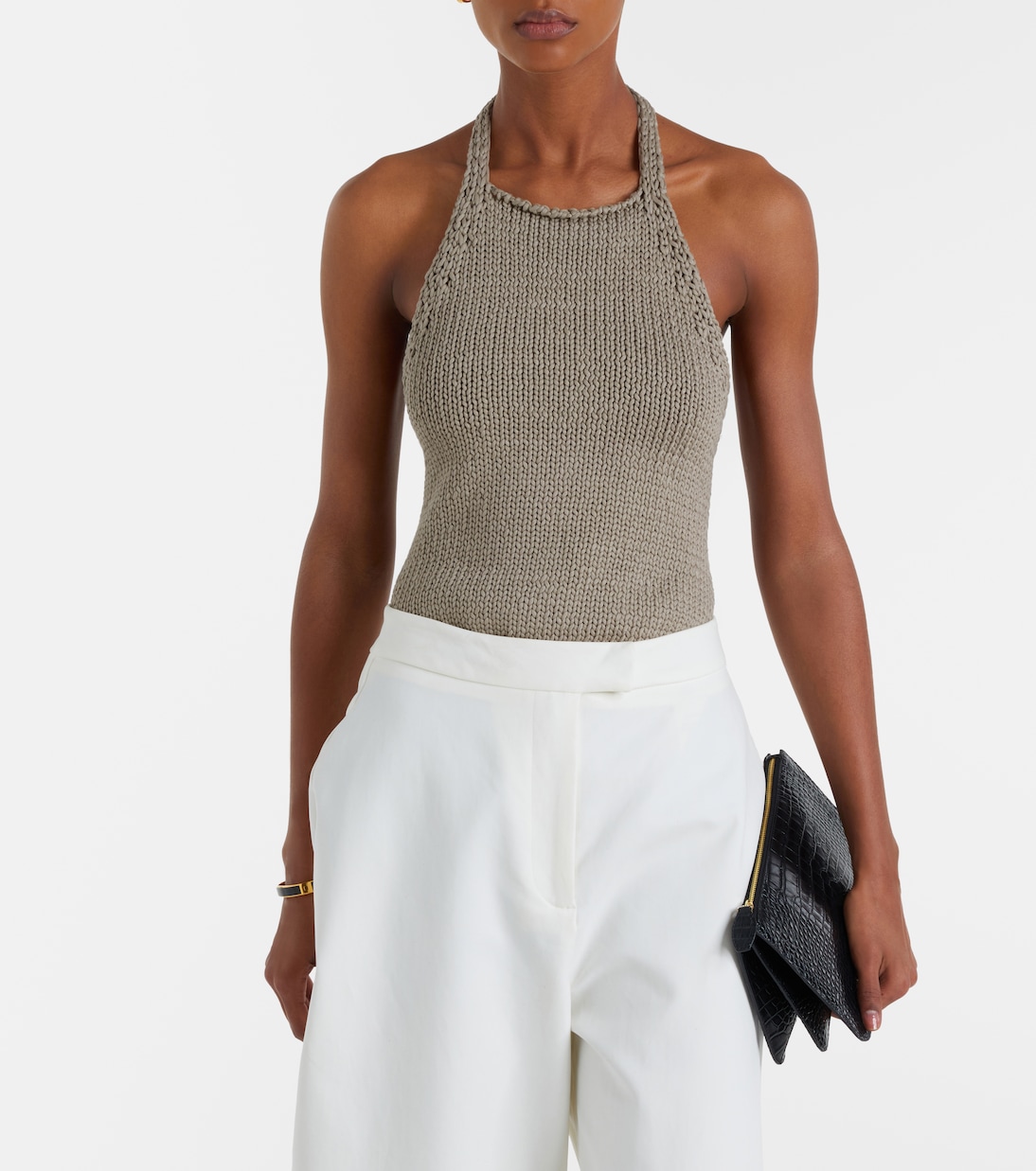 Knitted halterneck cotton top | Róhe
