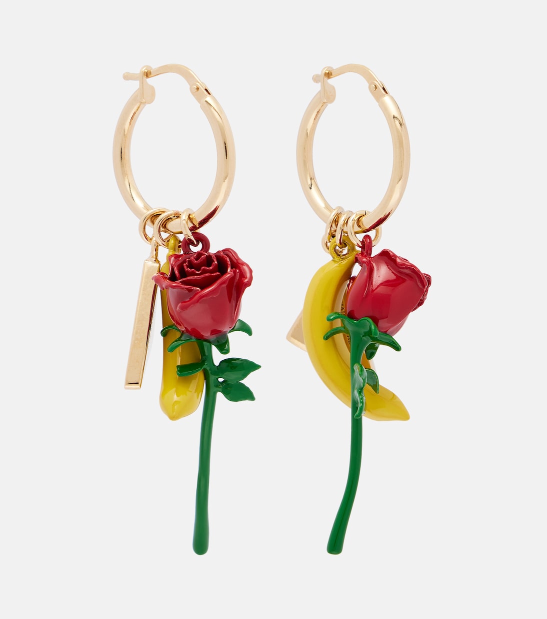 Embellished enamel hoop earrings | Prada