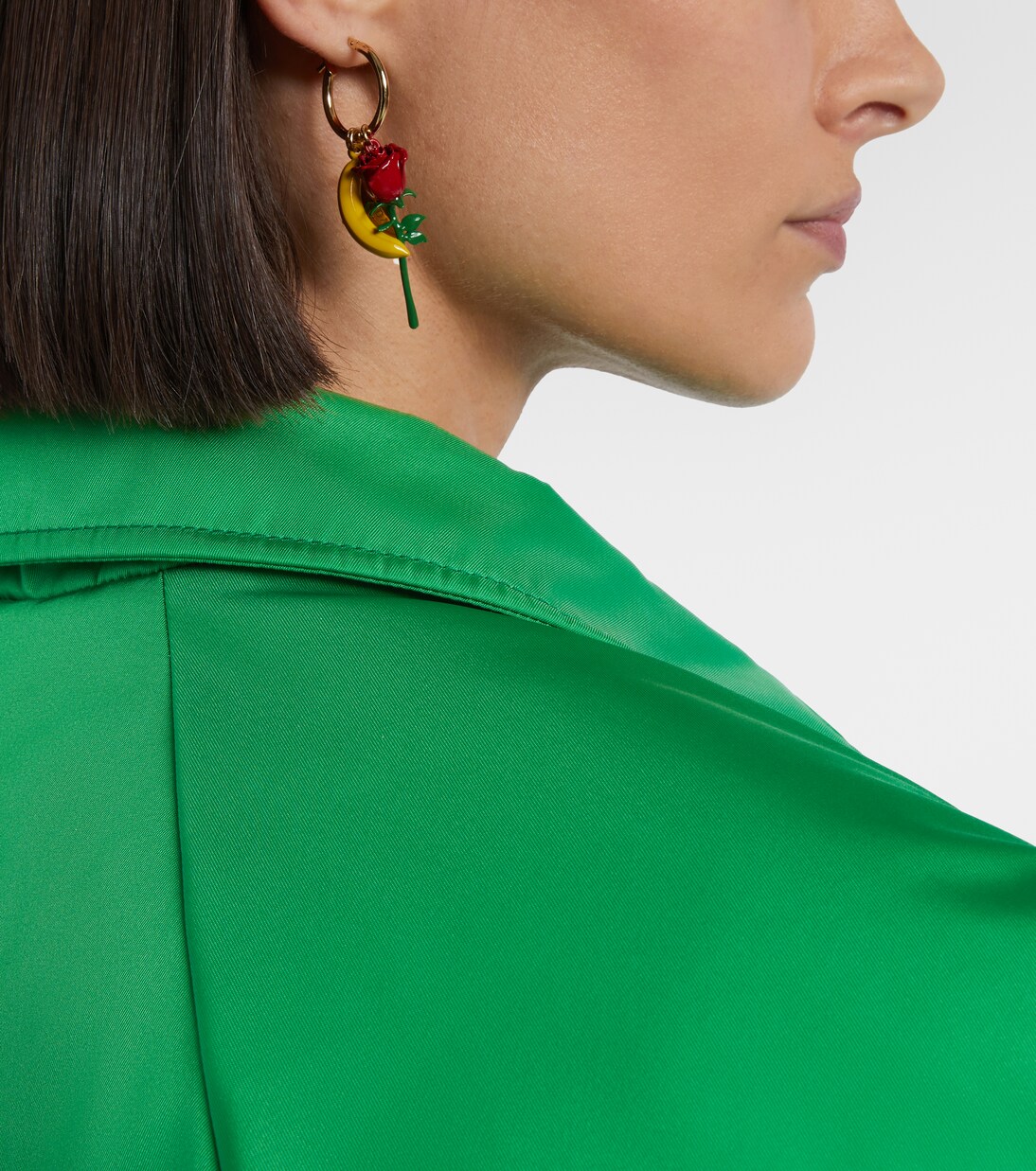 Embellished enamel hoop earrings | Prada