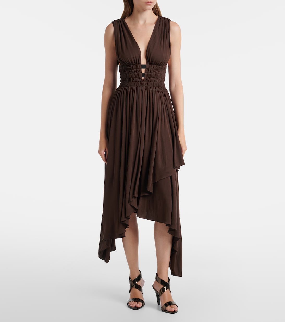Deesse asymmetric jersey midi dress | Alaïa