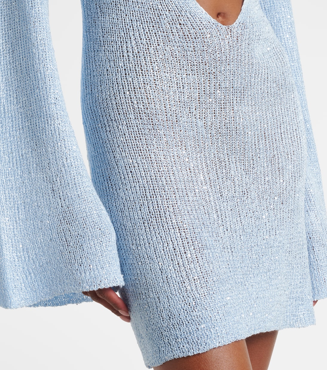 فستان قصير محبوك مزين بالترتر Rey | Bananhot