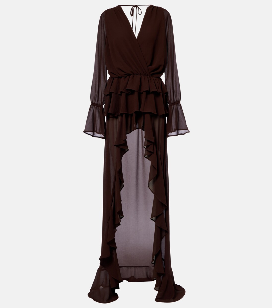 Giselle asymmetric tiered maxi dress | Bananhot