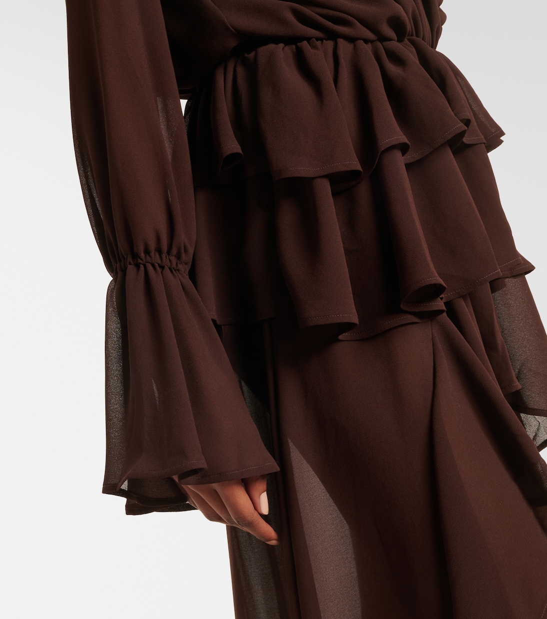 Giselle asymmetric tiered maxi dress | Bananhot