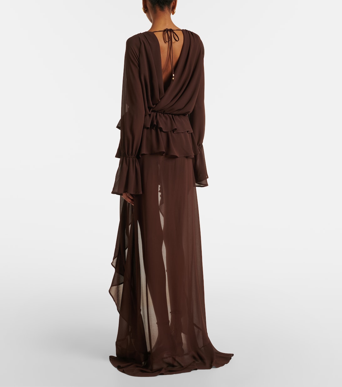 Giselle asymmetric tiered maxi dress | Bananhot