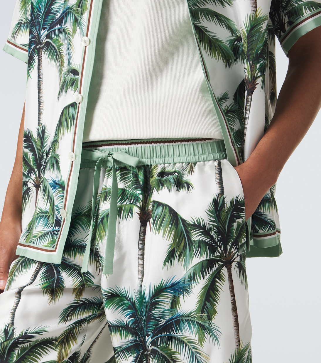 Bedruckte Shorts aus Seiden-Twill | Dolce&Gabbana