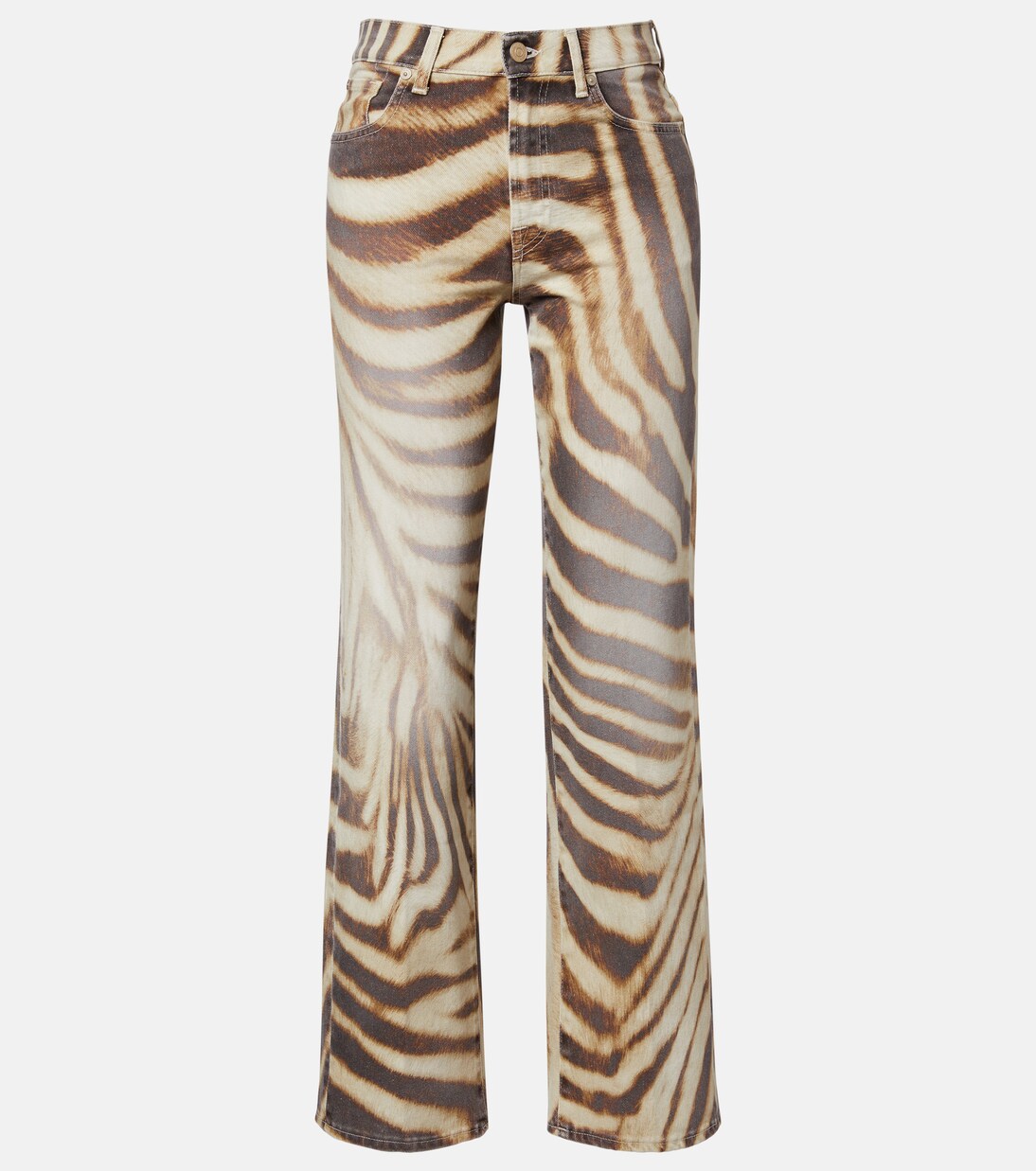 Stovepipe zebra-print straight jeans | 7 For All Mankind