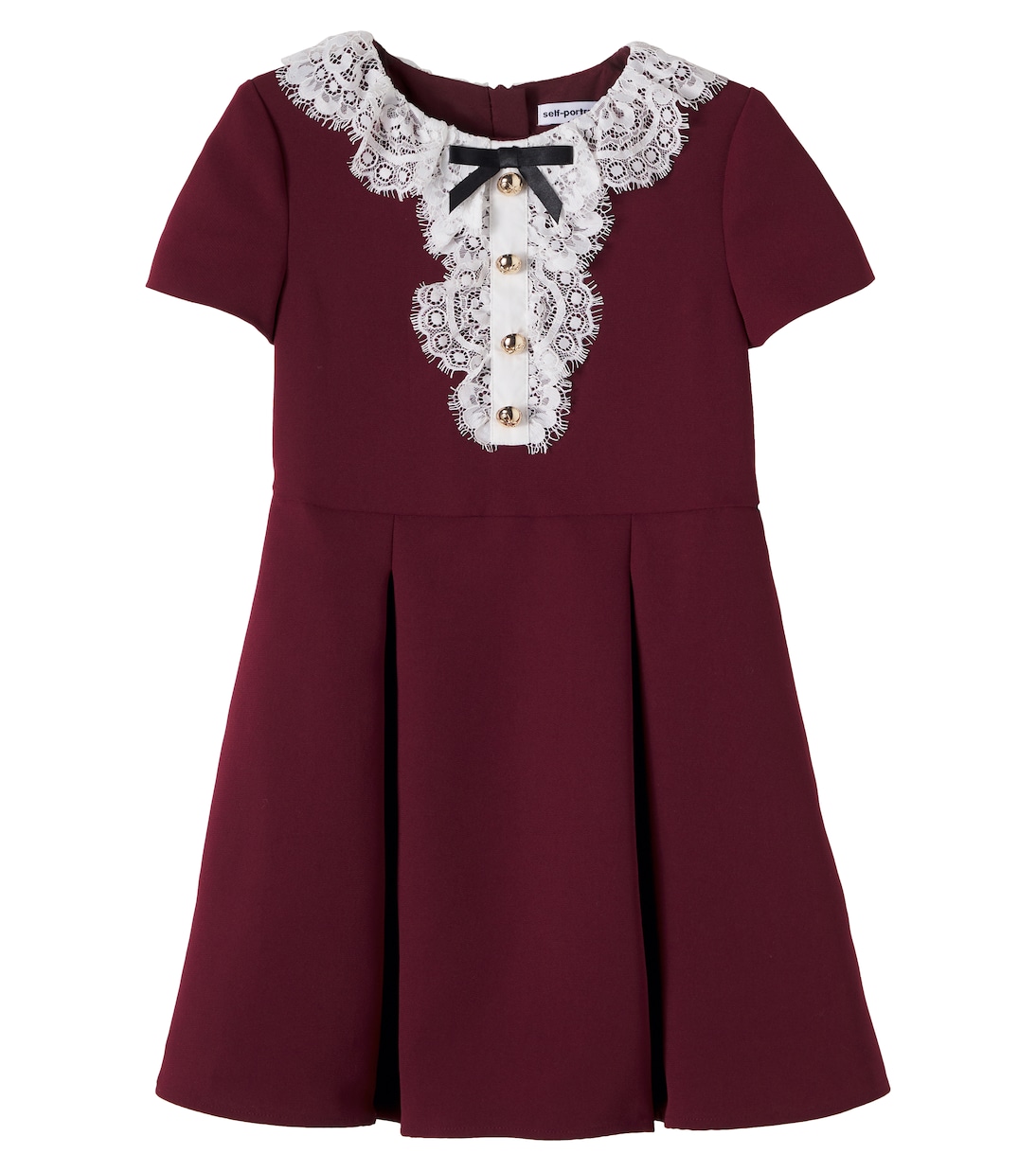 Lace-trimmed cotton dress | Self-Portrait Kids
