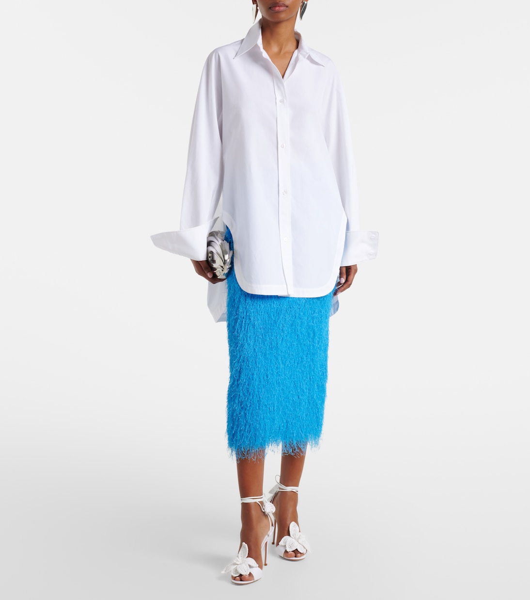 Calypso leather-trimmed raffia sandals | Aquazzura