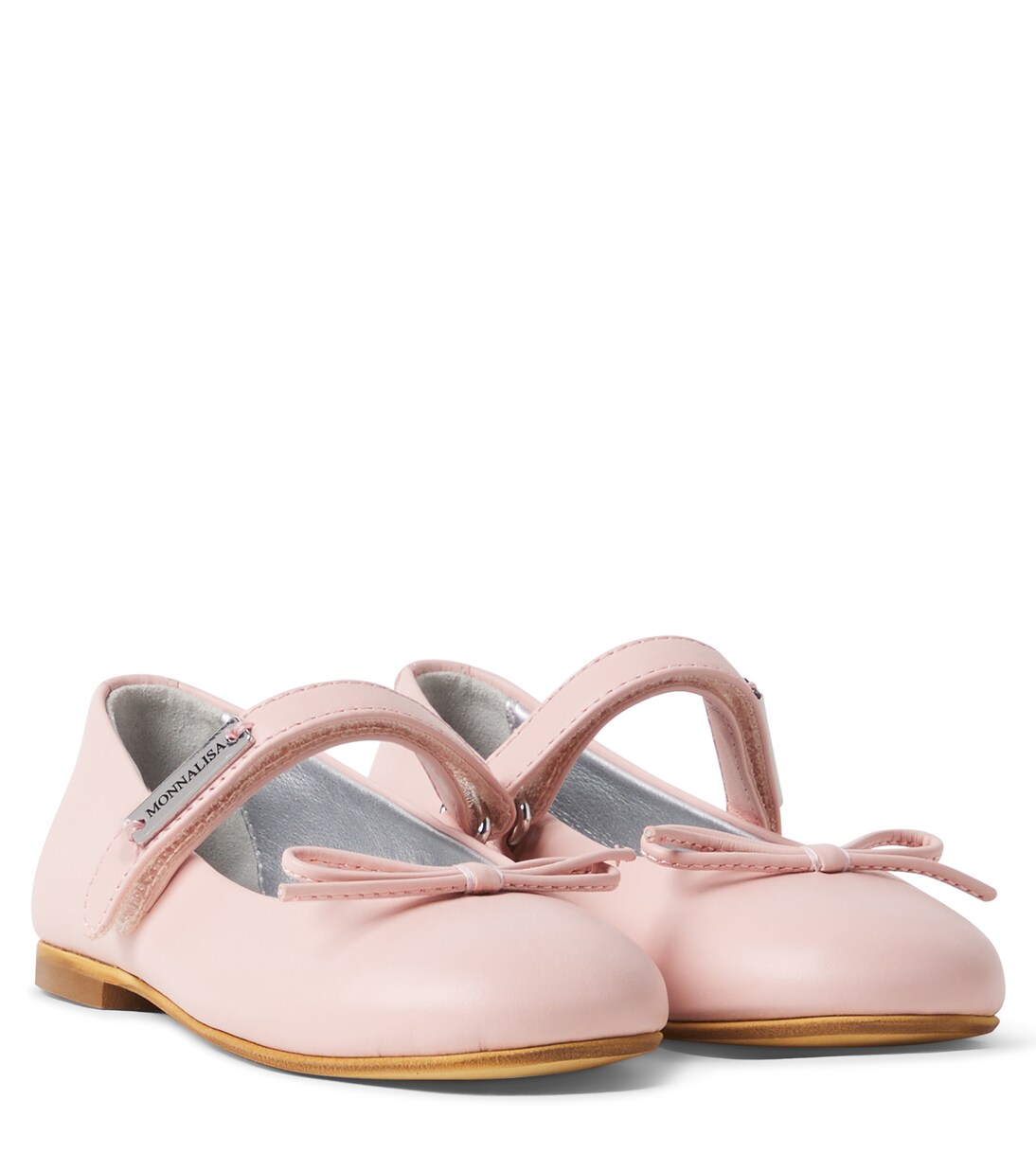 Bow-detail leather Mary Jane flats | Monnalisa