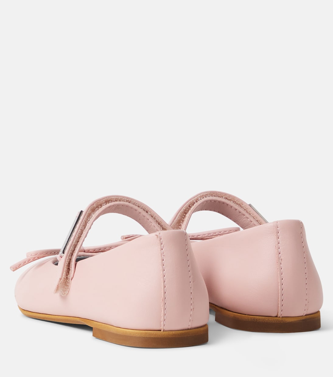 Bow-detail leather Mary Jane flats | Monnalisa