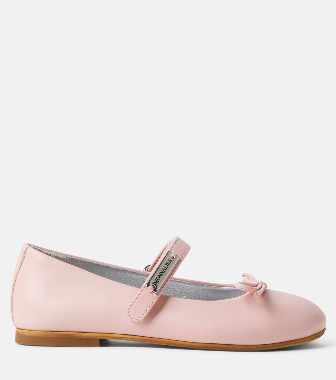 Bow-detail leather Mary Jane flats | Monnalisa