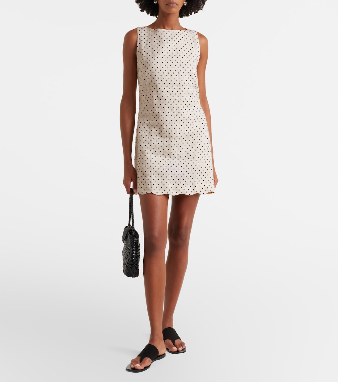 Iria polka-dot linen minidress | Faithfull