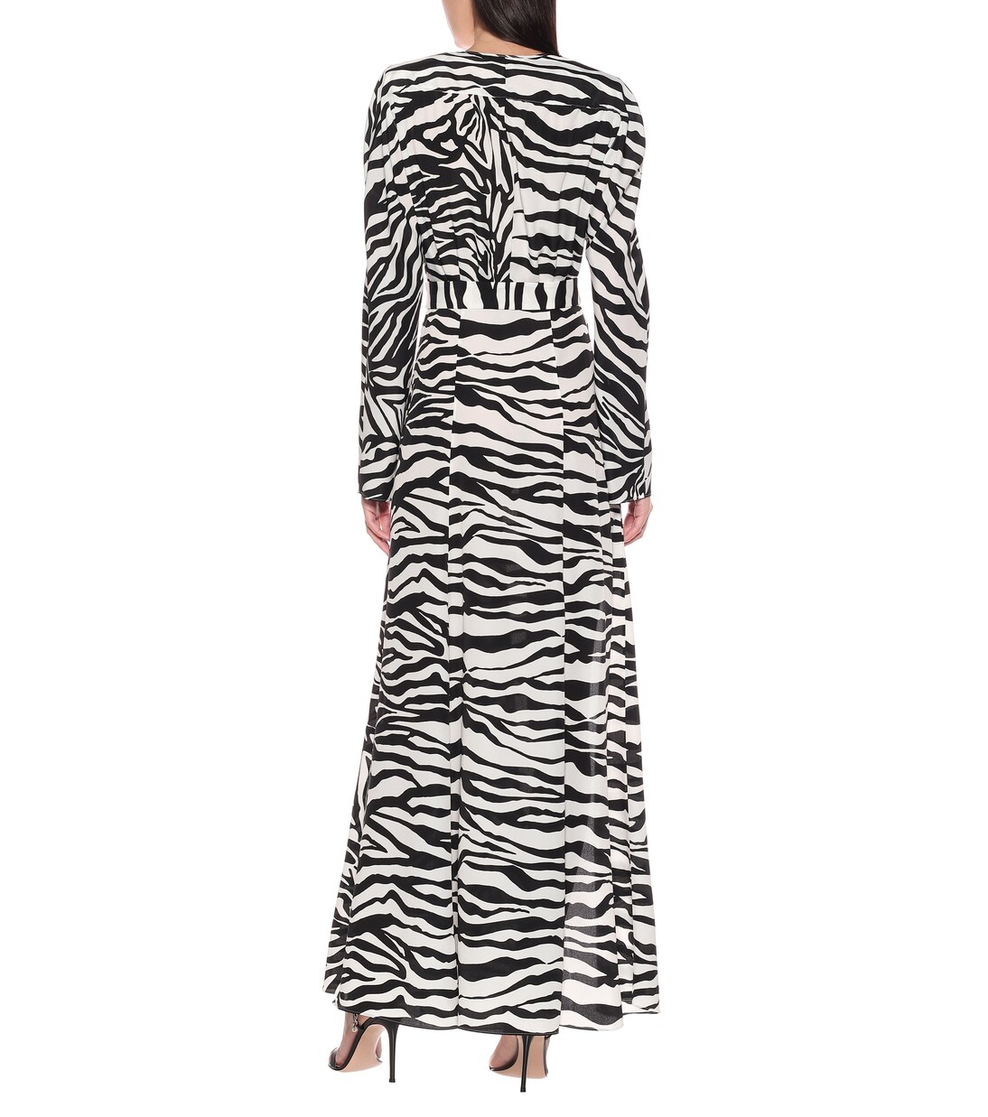 Robe longue portefeuille Lauren imprimée en crêpe | The Attico