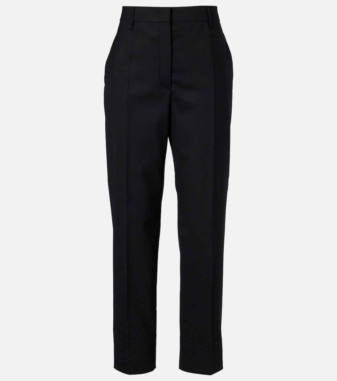 High-rise wool straight pants | Prada