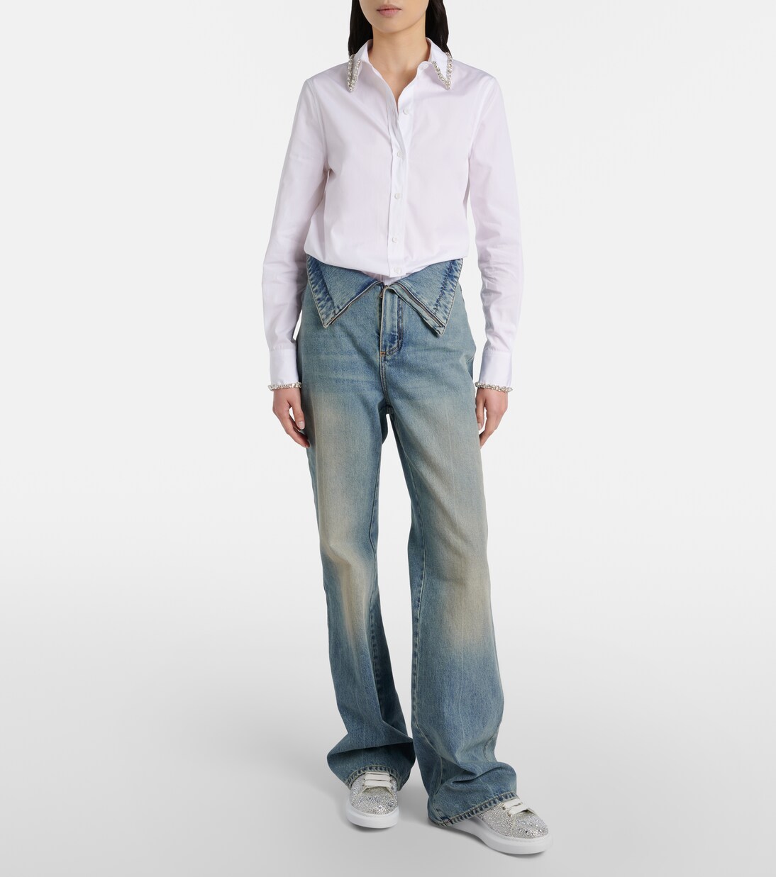 Oversized embellished leather sneakers | McQueen