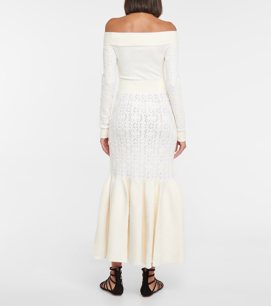 Off-Shoulder-Maxikleid mit Samt | Alaïa