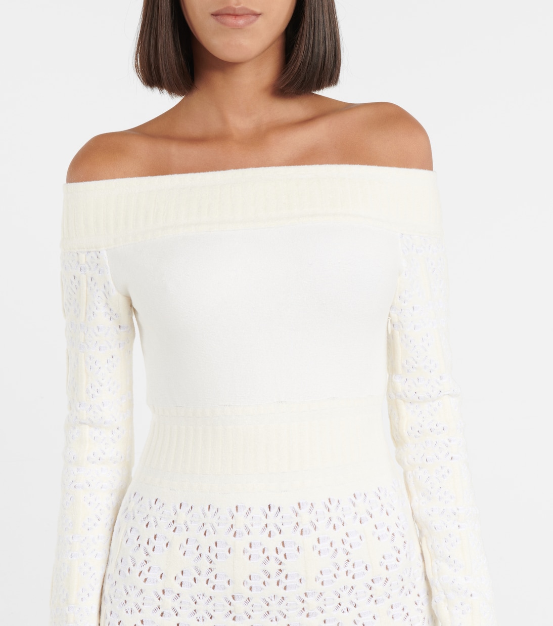 Off-Shoulder-Maxikleid mit Samt | Alaïa