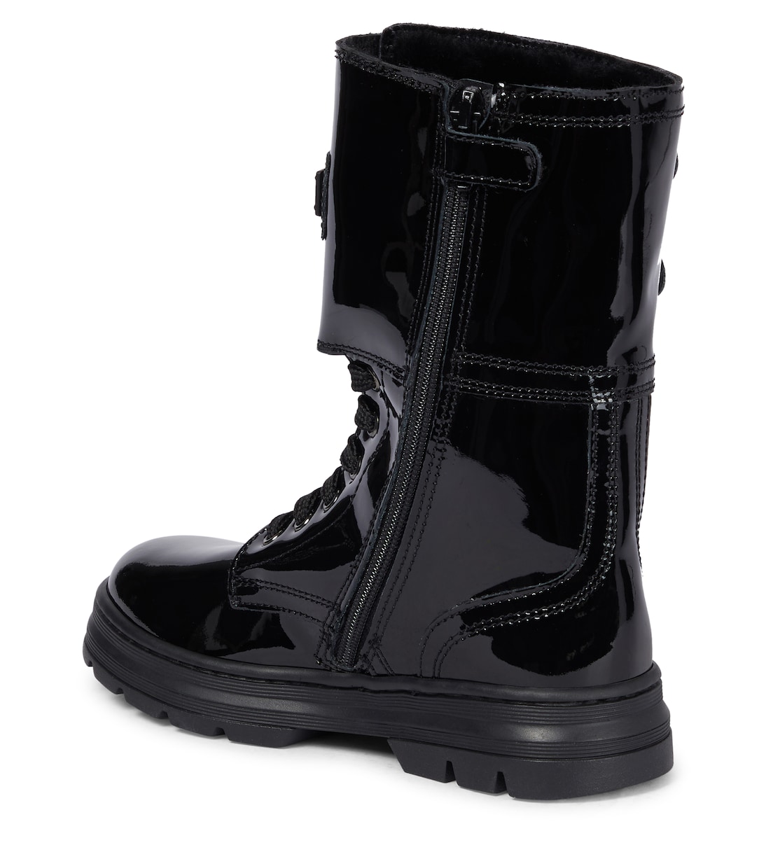 Patent leather combat boots | Dolce&Gabbana Kids