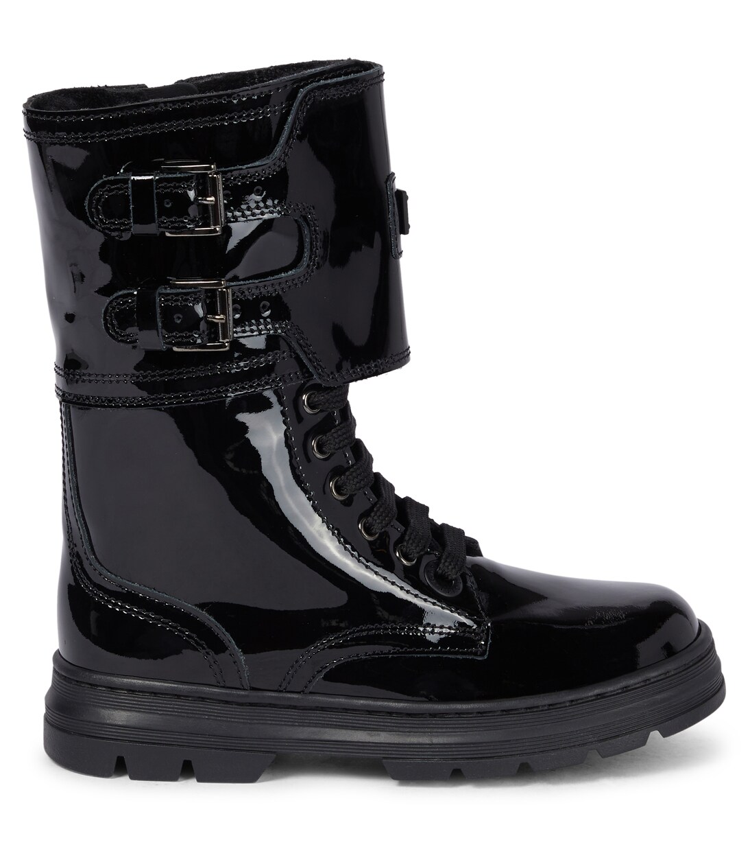 Patent leather combat boots | Dolce&Gabbana Kids