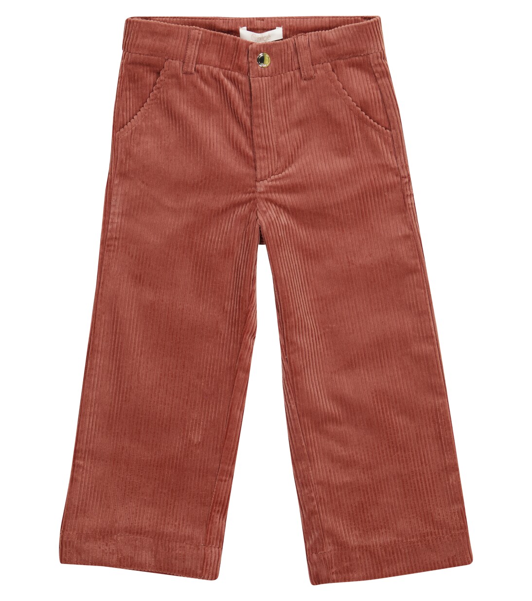 Stretch-cotton corduroy straight pants | Chloé Kids