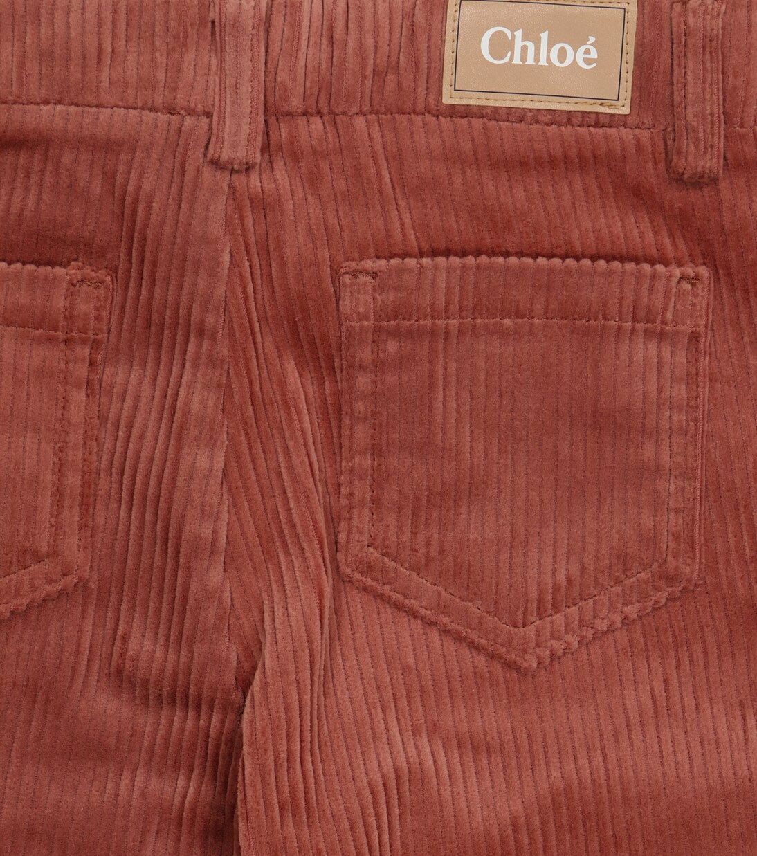 Stretch-cotton corduroy straight pants | Chloé Kids