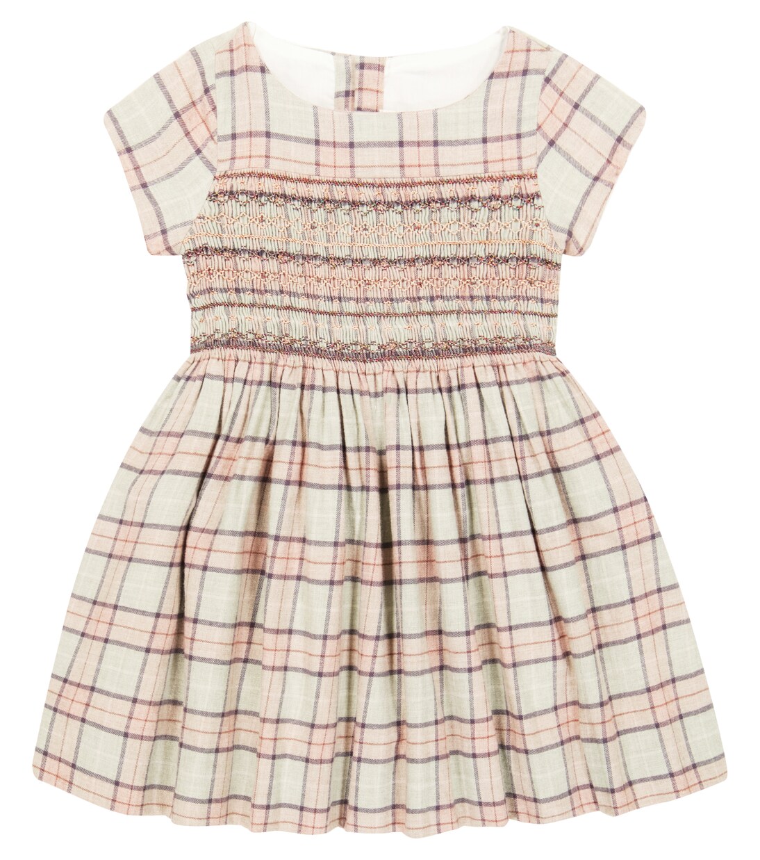 Duchesse checked cotton-blend dress | Bonpoint