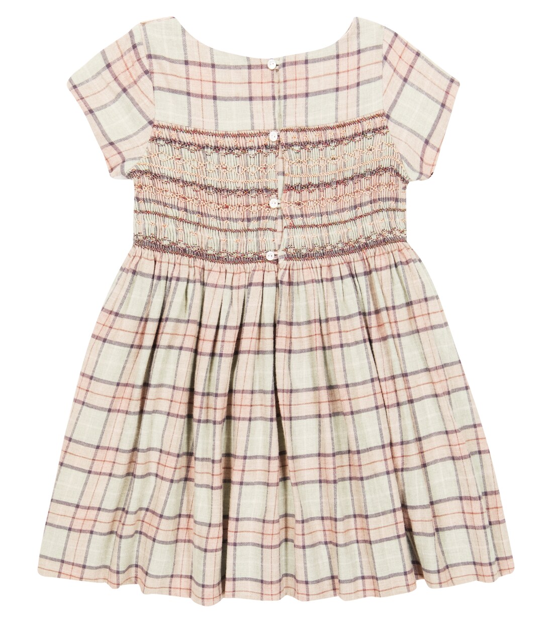 Duchesse checked cotton-blend dress | Bonpoint