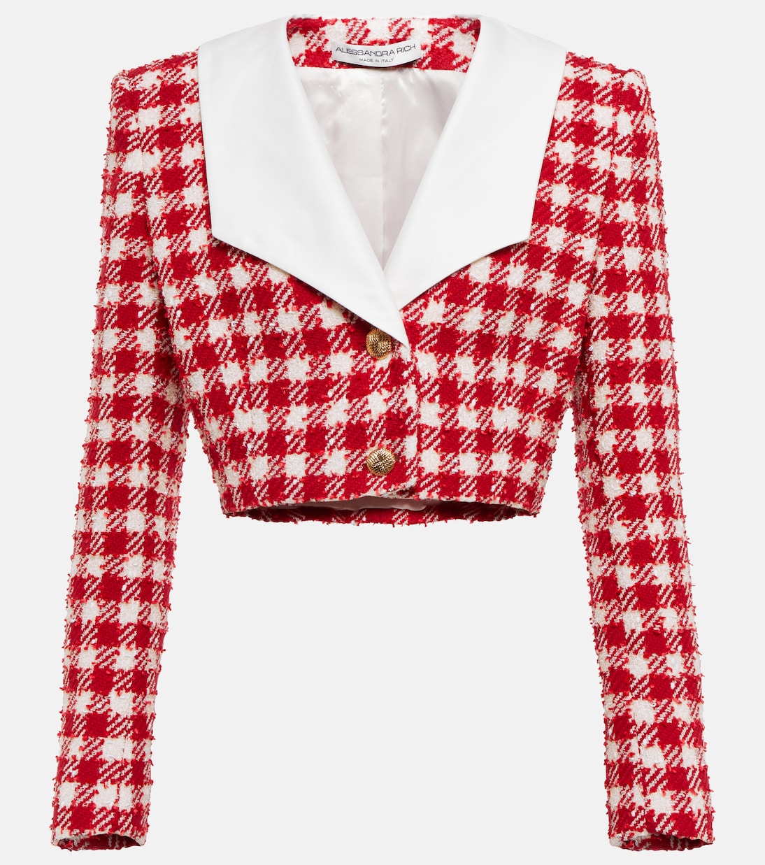 Checked wool-blend bouclé jacket | Alessandra Rich