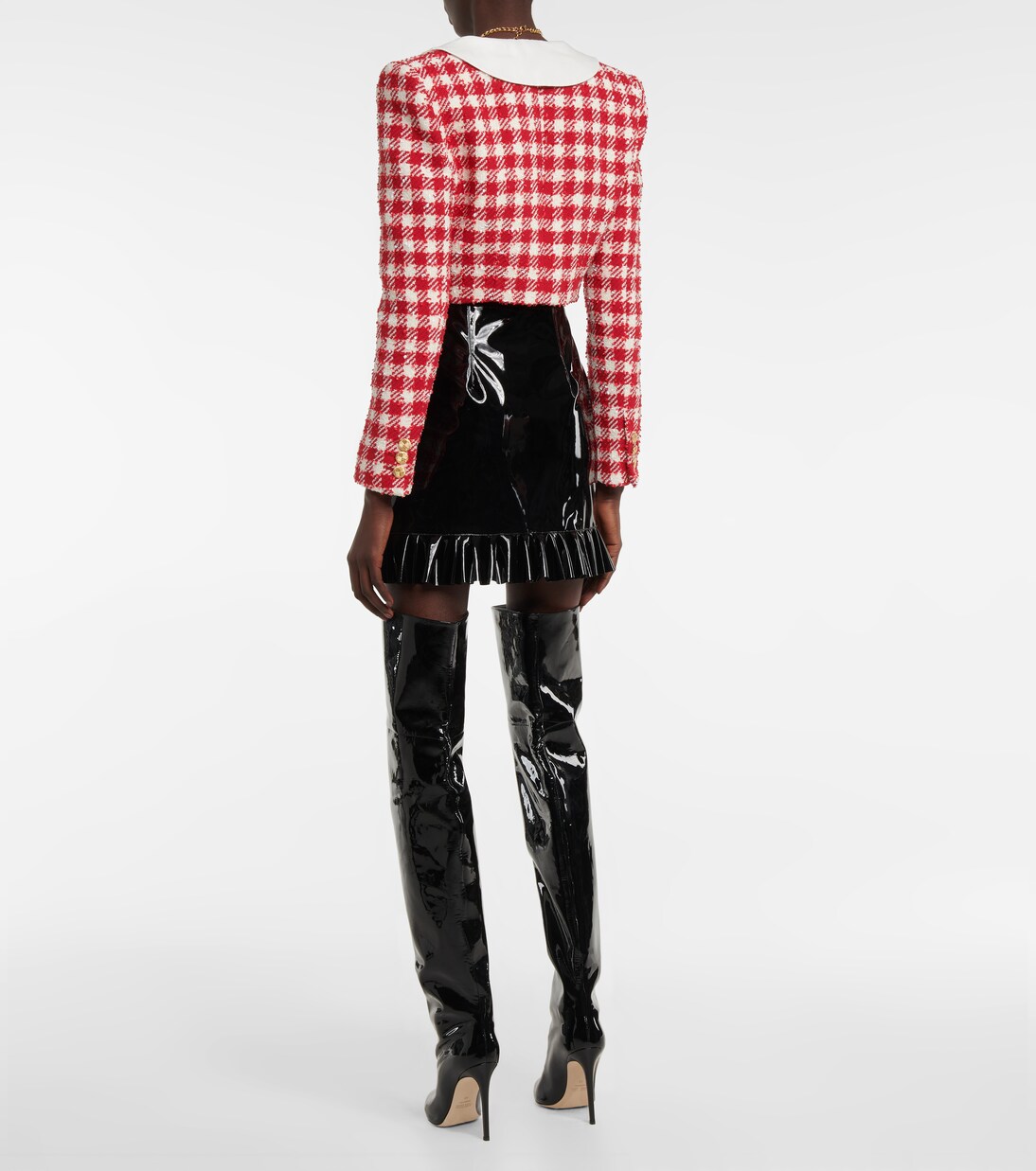 Checked wool-blend bouclé jacket | Alessandra Rich