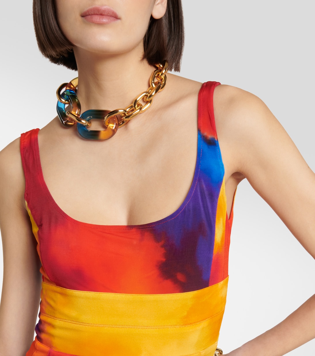 Printed asymmetrical minidress | Rabanne