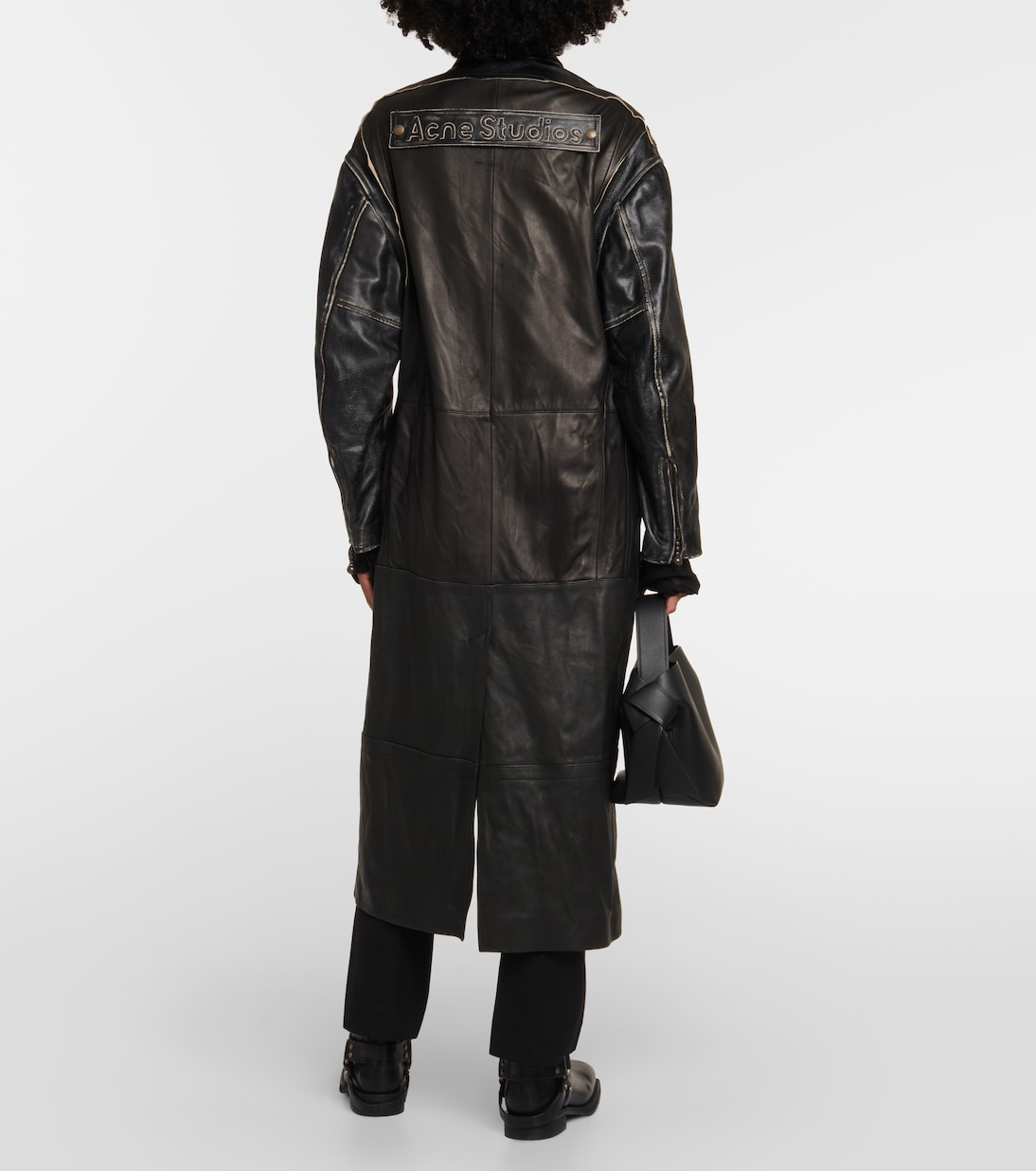 Paneled leather coat | Acne Studios