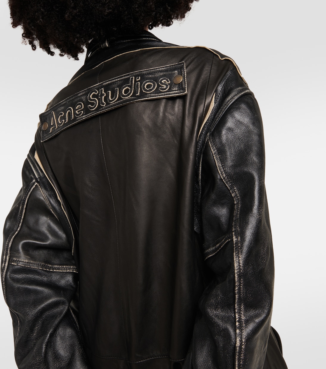 Paneled leather coat | Acne Studios