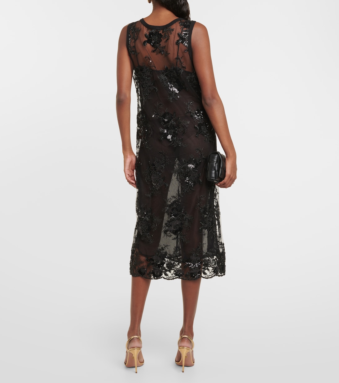 Abito midi Ilan in mesh con ricamo | Dodo Bar Or