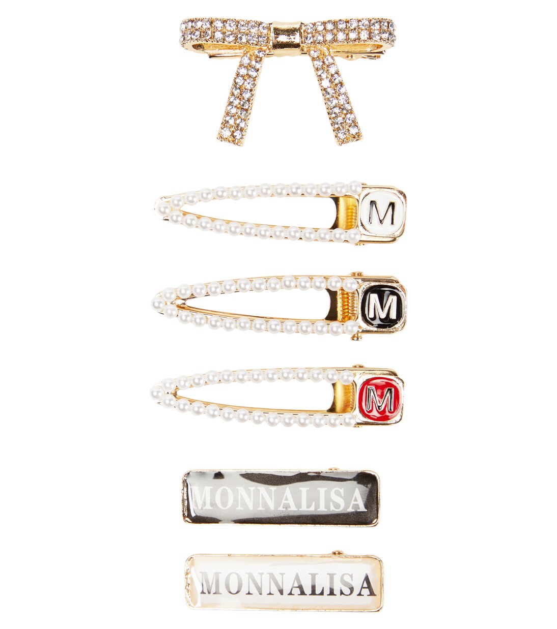 Set of 6 embellished hair clips | Monnalisa